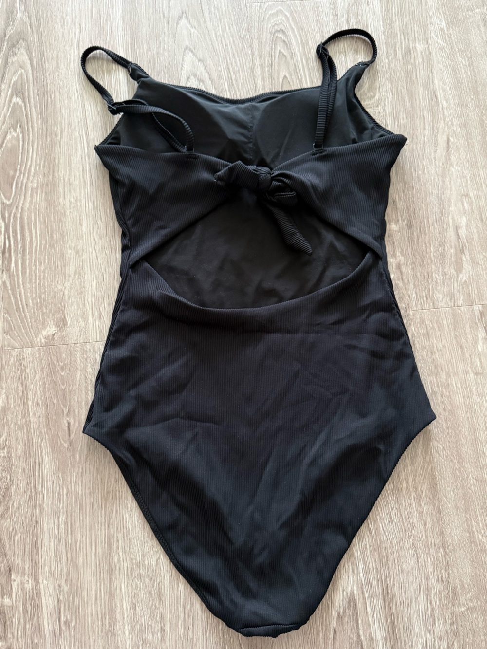 aerie Black Ribbed One-Piece Swimsuit - Picture 8 of 9
